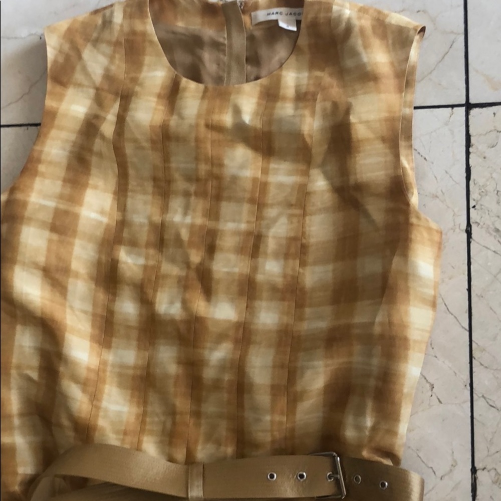 Marc Jacobs sleeveless midi dress 👗 silk withbelt - Picture 4 of 4